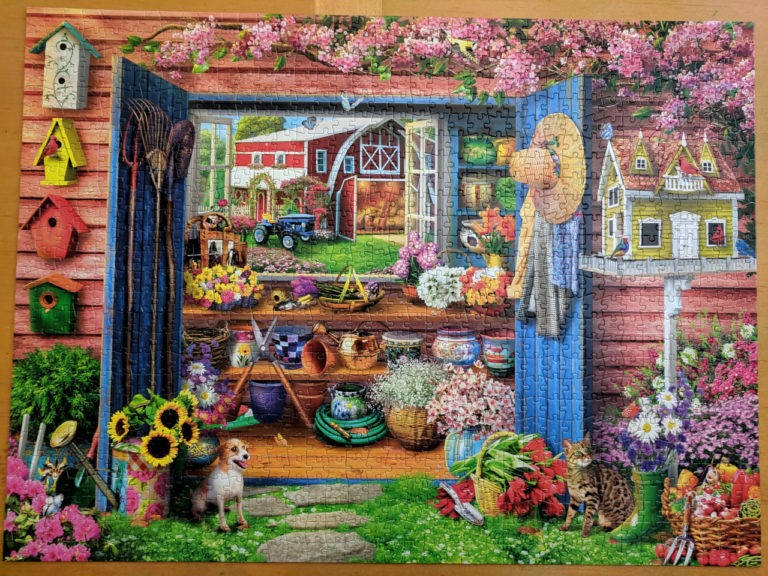 Buffalo Games Country Life | Farm Flower Shed - Puzzle Twins