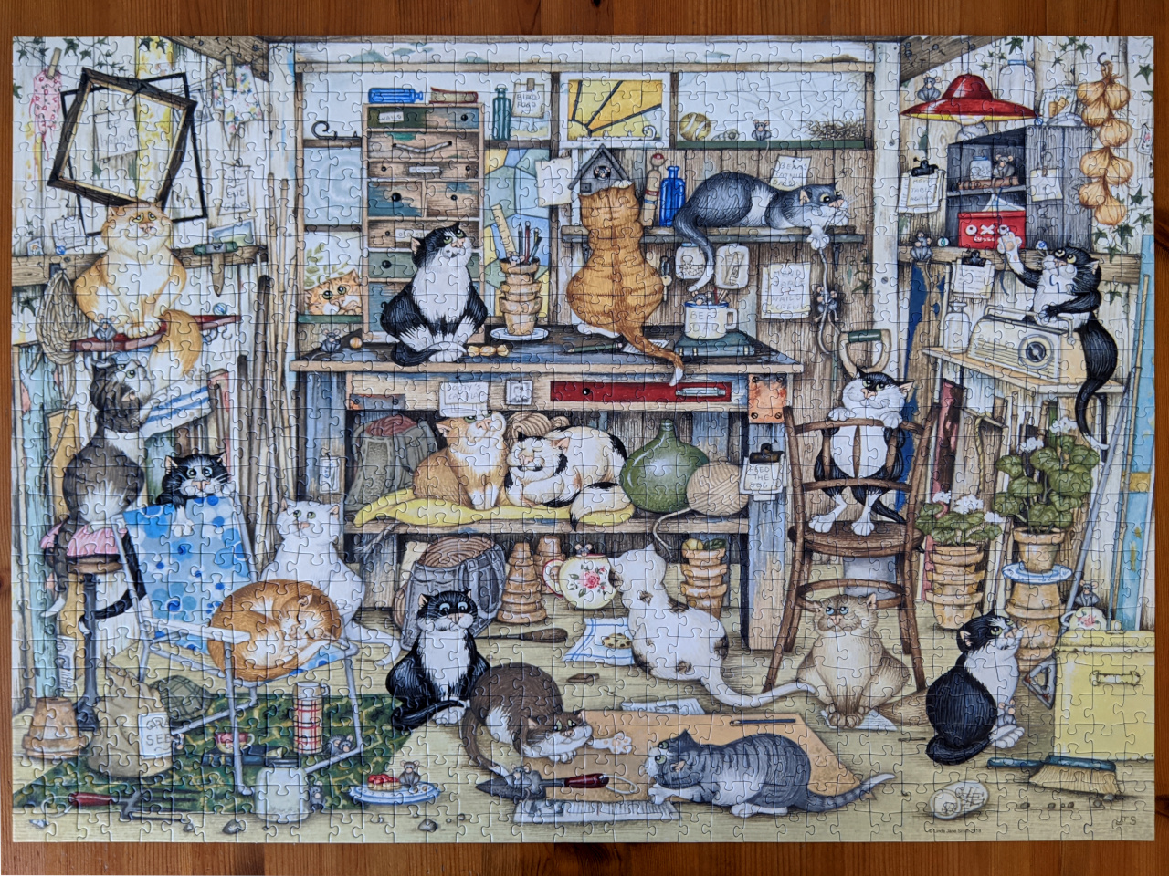 Crazy Cats in Dad's Shed Is a Good Mess - Puzzle Twins